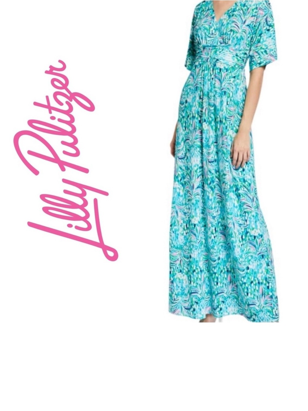 Lilly Pulitzer Parigi Maxi Dress – Emerald Isle Pineapple of My Eye Print –Small